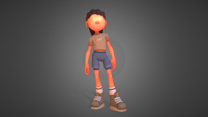 Game-ready Cartoon Girl Character 3D Model