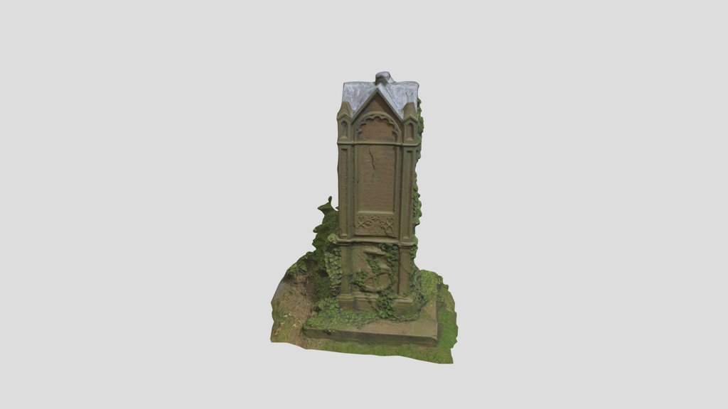 Gravestone Overgrown Old Pbr Scan 01