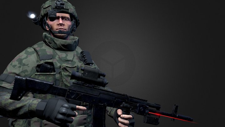 Russian Army Soldier 3D Model