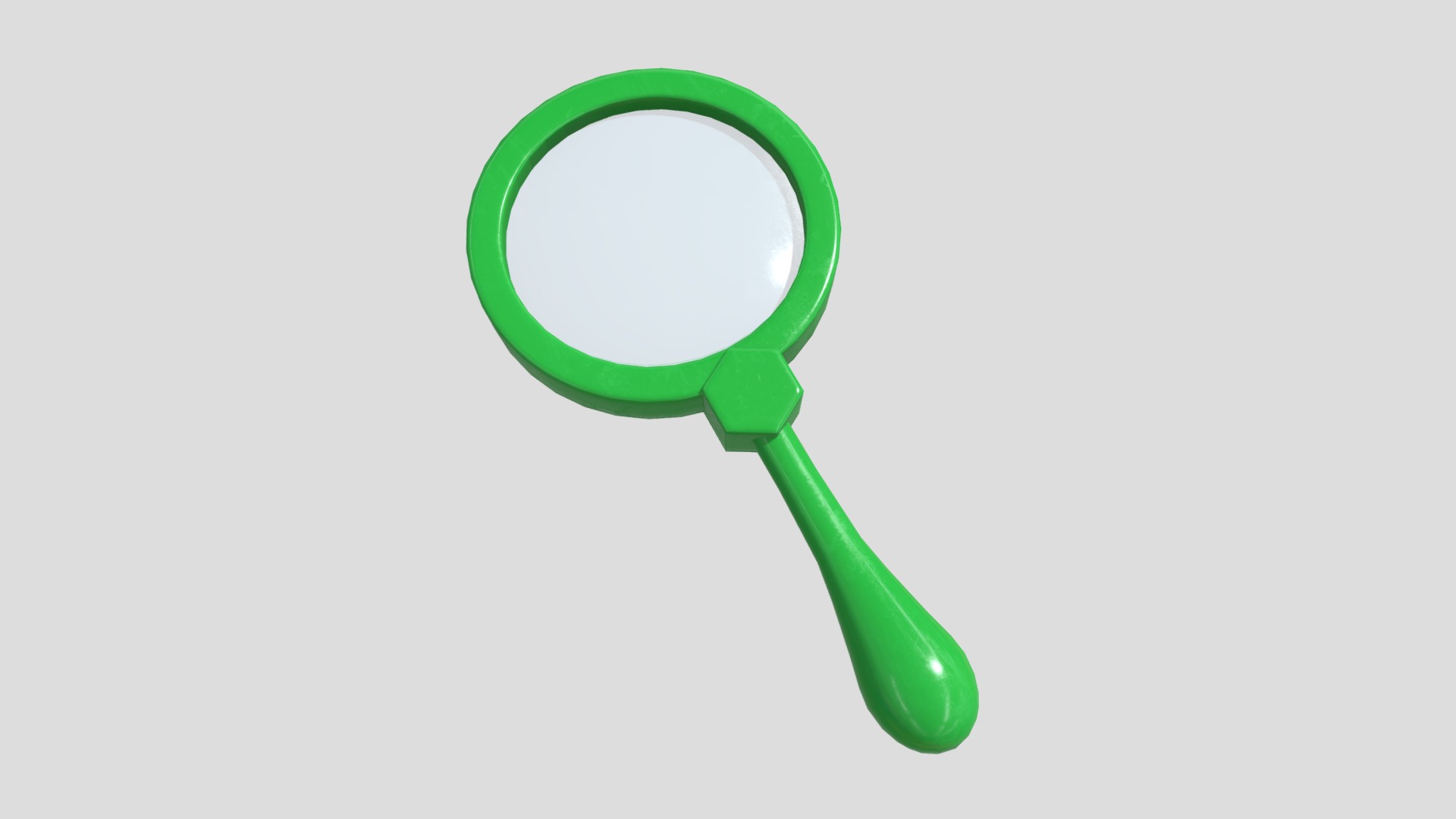 3D model Magnifying Glass 4 - This is a 3D model of the Magnifying Glass 4. The 3D model is about a green handled scissors.