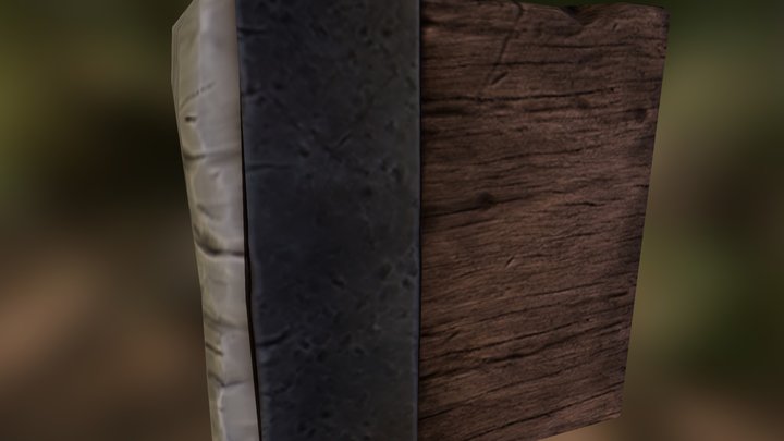 2HandedHammer_WoodenHead_Lowpoly 3D Model