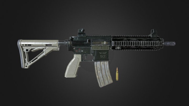 Hk416D_Low 3D Model