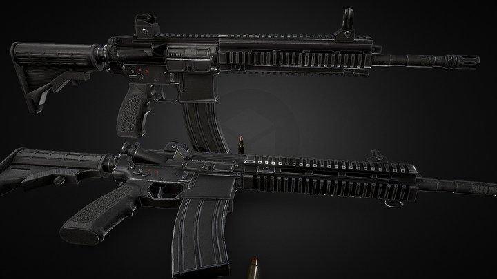 HK416 3D Model