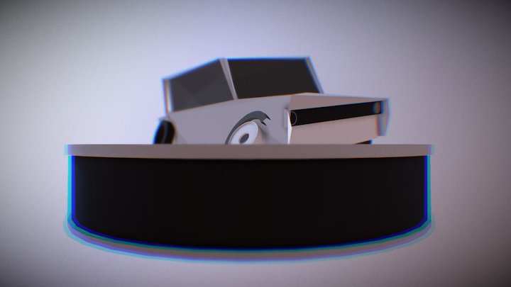 Broken down low-poly muscle car 3D Model