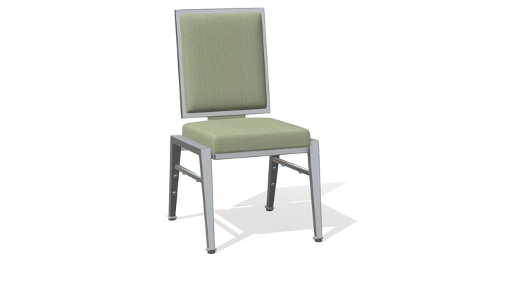 Ramler CR-007 Chair - Aluminum + Tea Time Olive 3D Model