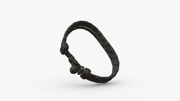 Worn Leather Bracelet 3D Model