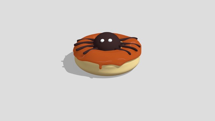 Spider Halloween Donut 3D Model
