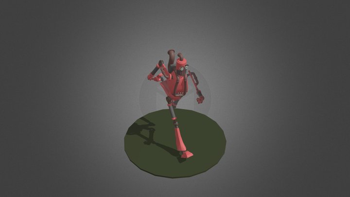 Steampunk Robot Run Animation 3D Model