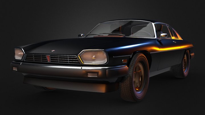 Low-poly Jaguar XJ-S 3D Model