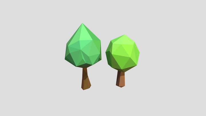 Low Poly Trees 3D Model