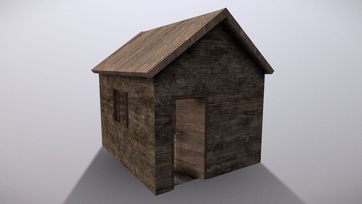 Lowpoly Wooden Shed - Game Asset – Modello 3D gratuito STL