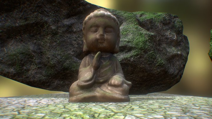 Buddha stone statue 3D Model