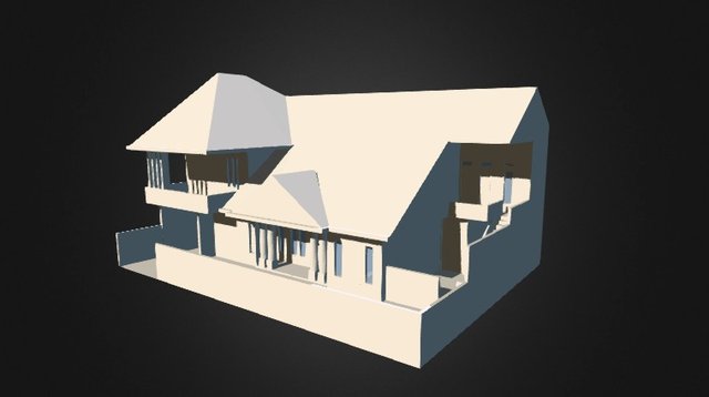 Rumah Tropis Minimalis - 2 Lantai 3D Model
