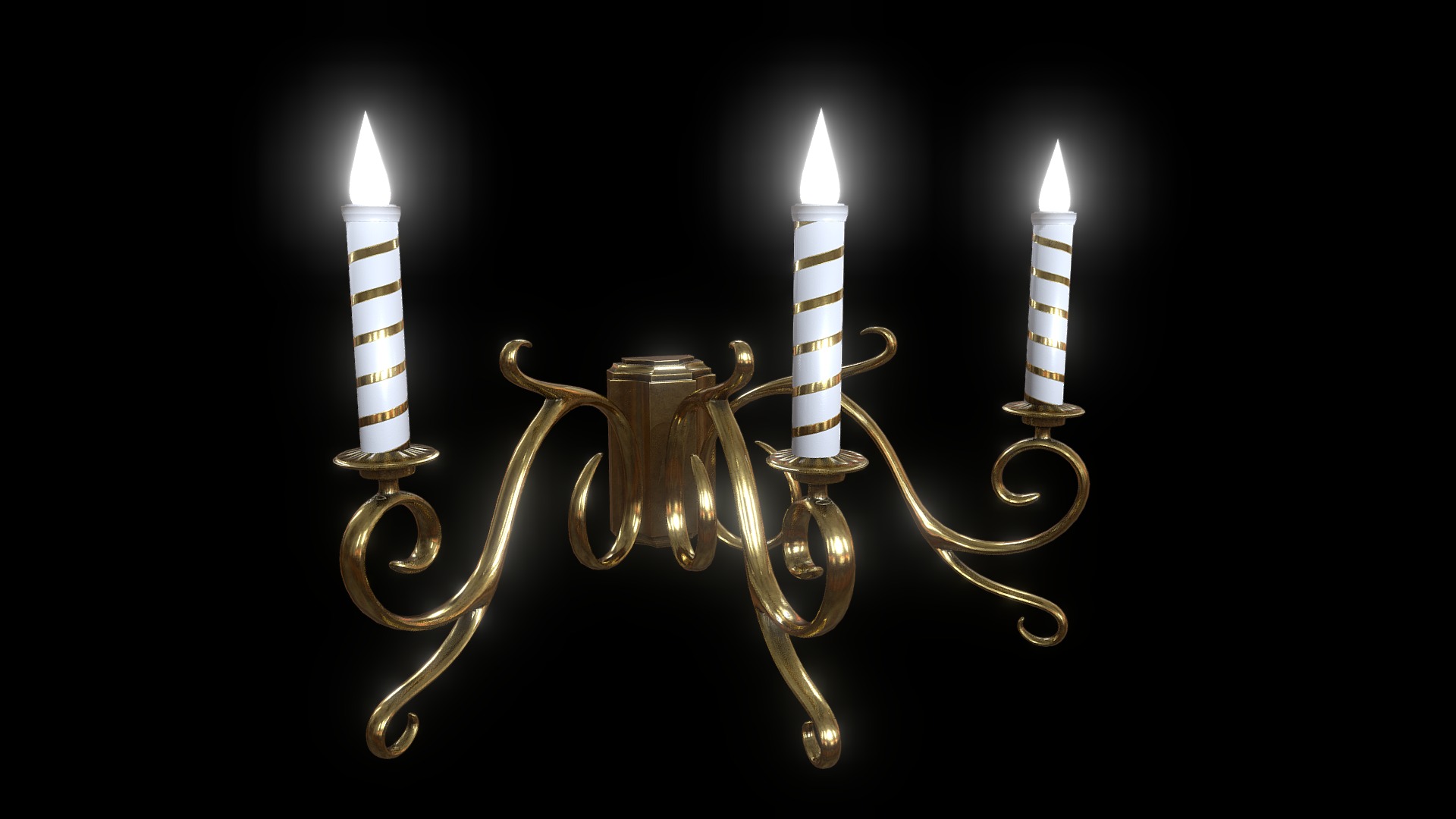 3D model Sconce - This is a 3D model of the Sconce. The 3D model is about a set of lit candles.
