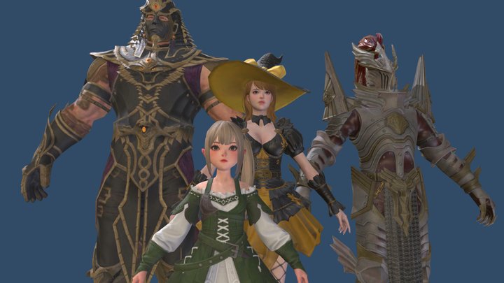 low polygon character set 3D Model