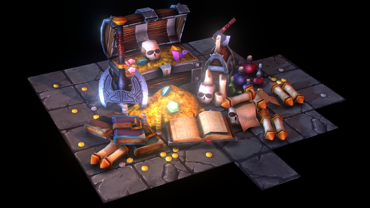3D model Medieval Loot Pack Vol.1 - This is a 3D model of the Medieval Loot Pack Vol.1. The 3D model is about a video game with a robot and a robot.