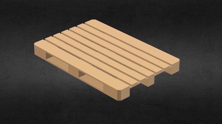 Lowpoly Wooden Cargo Pallet 3D Model