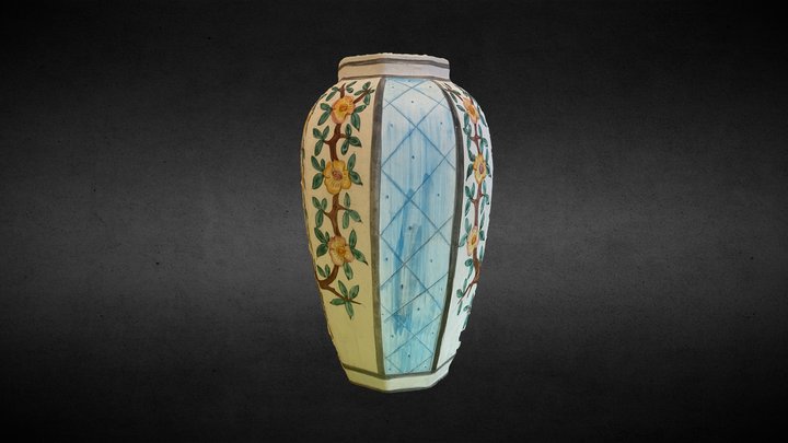 Flowery vase 3D Model