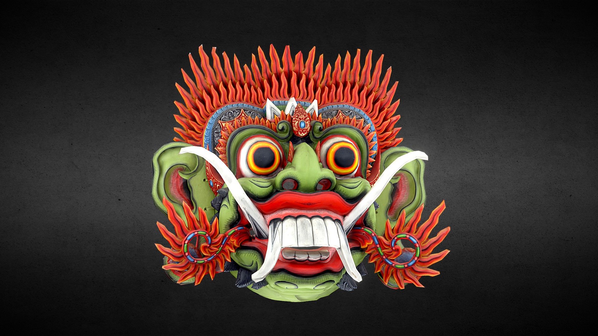 Traditional Indonesian Barong mask, Bali. - Buy Royalty Free 3D model ...
