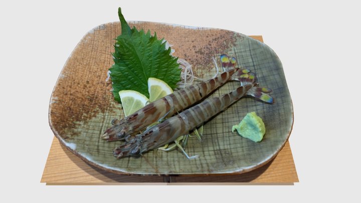 Raw shrimp sashimi 3D Model