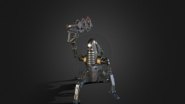 Dieselpunk spider mecha 3D Model