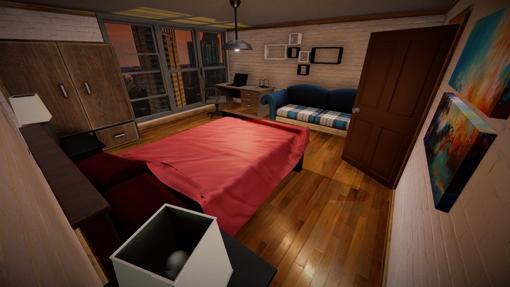 Room in Apartment Building. 3D Model