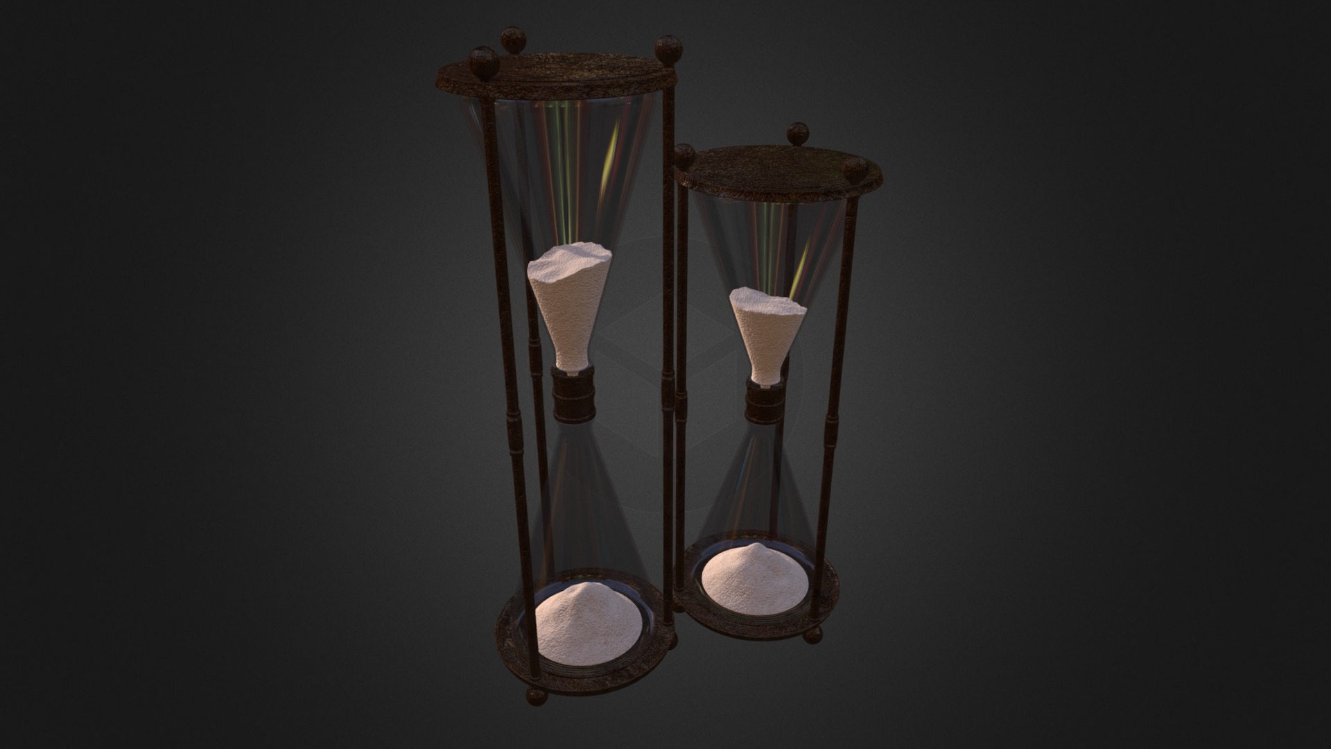 3D model Hourglasses - This is a 3D model of the Hourglasses. The 3D model is about a pair of light bulbs.