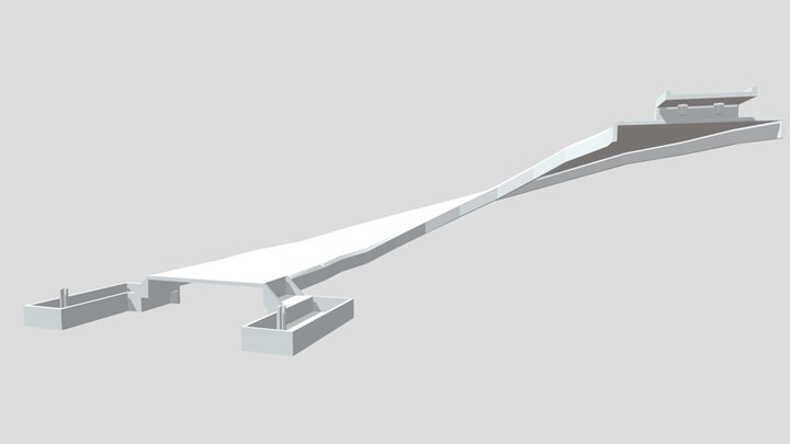 curved railway 3D Model