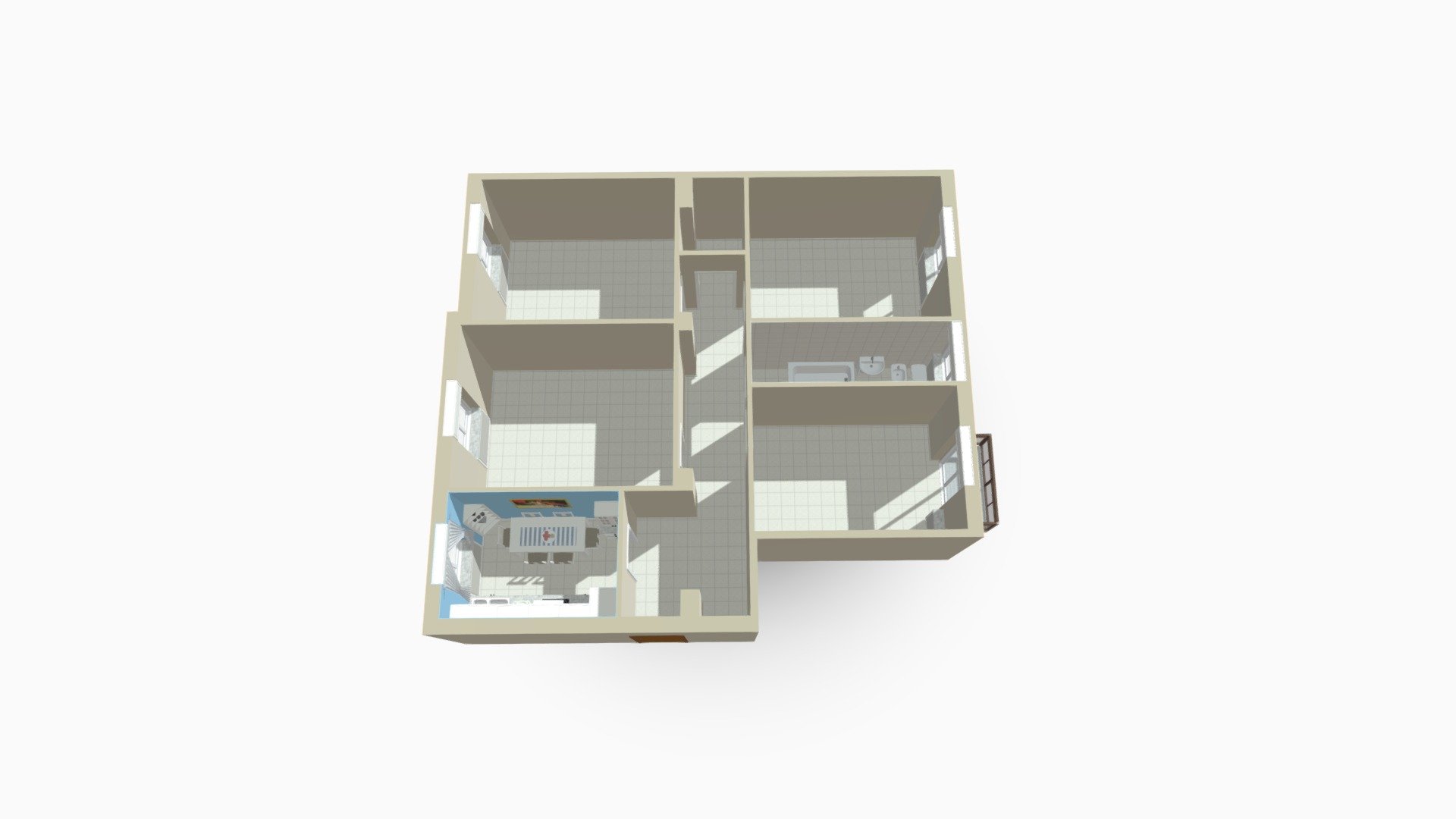 Quadrilocale Via Antonelli Milano — Sketchfab embed 3D viewer