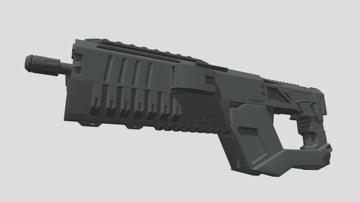 Mecha hard surface rifle 3D Model