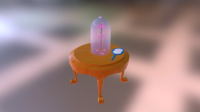 Beauty and the Beast Rose Table 3D Model