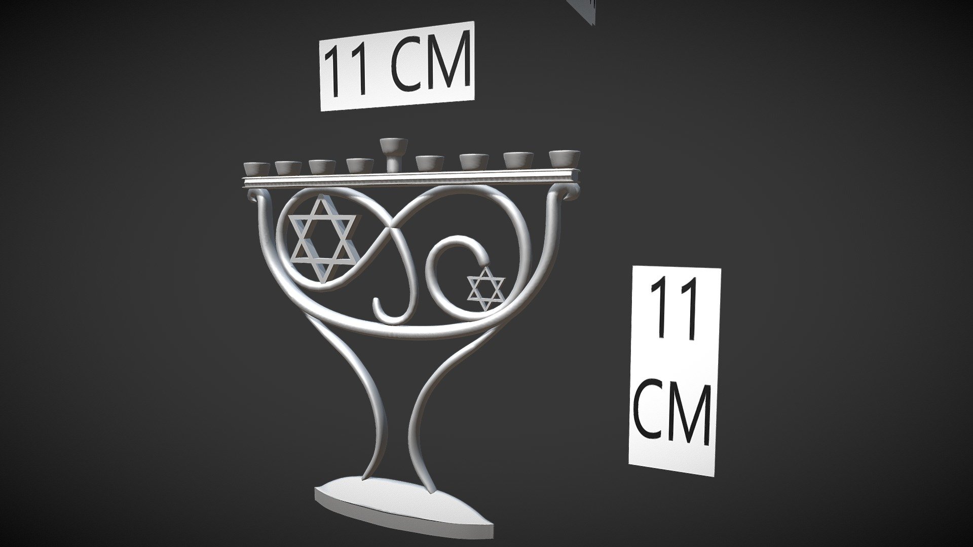 Menorah Small 11 X 11 X 5.75 - 3D model by Addzey [9f46d9c] - Sketchfab