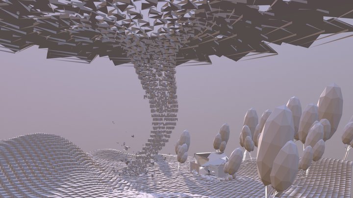 Old Man vs the Tornado 3D Model