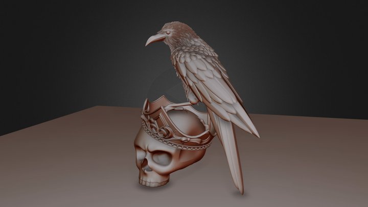 Skull and Crow - NPR Shader 3D Model