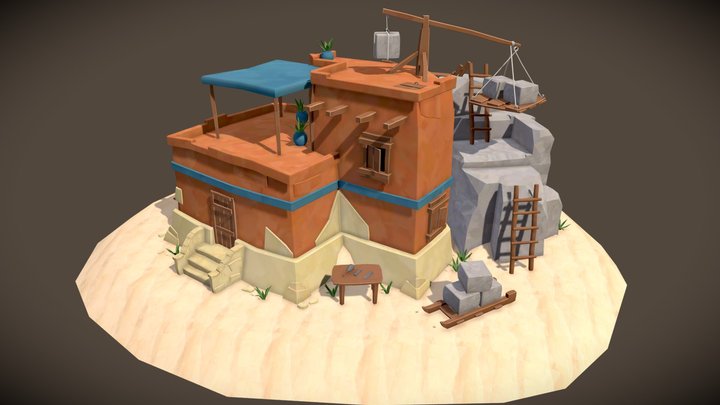 DAE Villages | Egyptian Brick Maker 3D Model