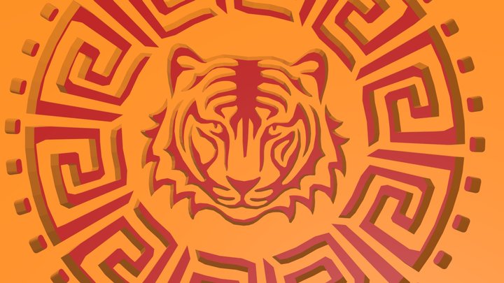 Tiger Box, souvenir for 2022 year 3D Model