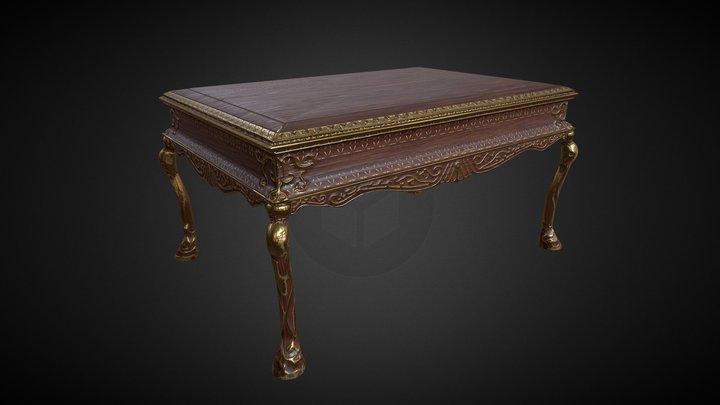 Wooden Couchtable 3D Model