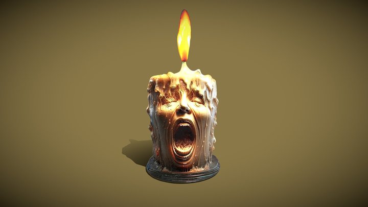 Screaming Candle 3D Model