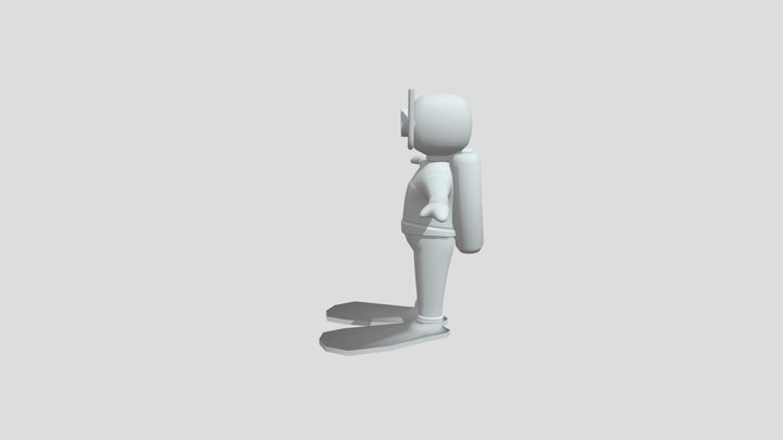 Diver - Low Poly 3D Model