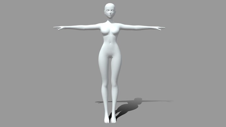 Woman Lowpoly - Free Base Mesh 3D Model