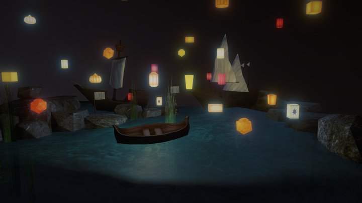 lantern festival diorama 3D Model