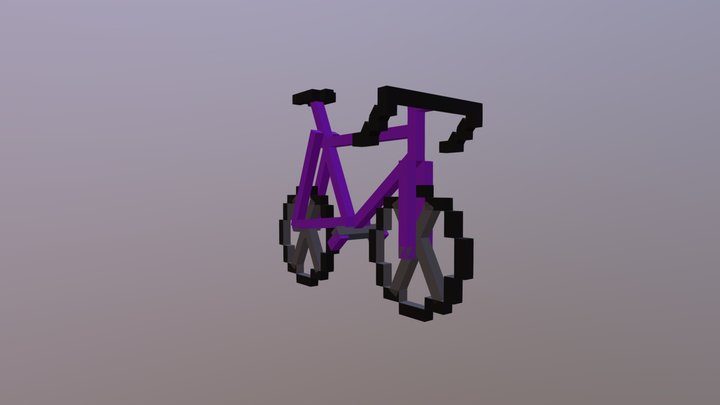 Purple Fixed Gear Bike 3D Model