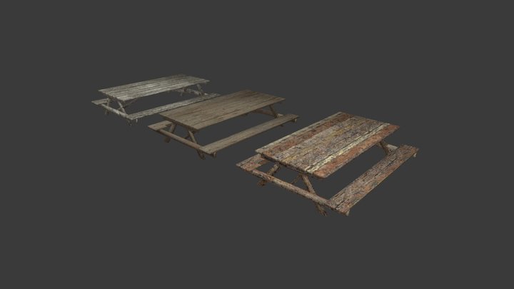 [PSX] Picnic Tables 3D Model