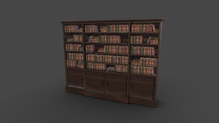 Victorian Bookshelf 3D Model