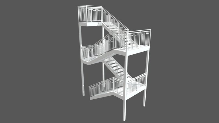 Switchback Stair 3D Model