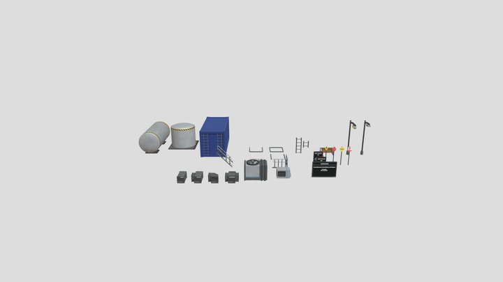 Industrial Modular Props 3D Model