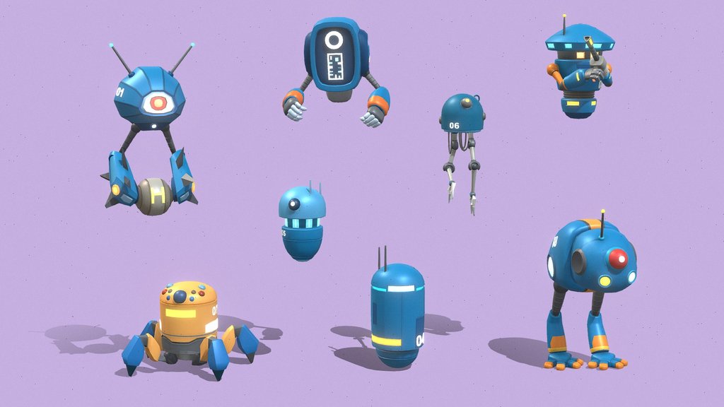 Stylized Sci-Fi Robot Pack