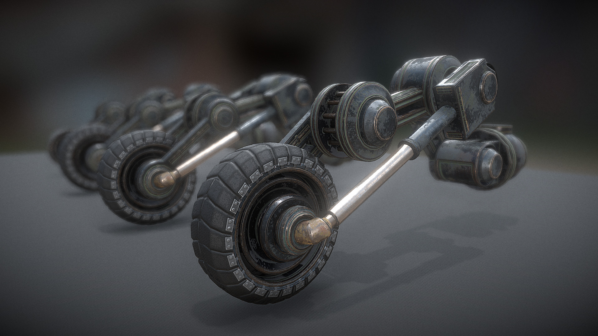 3D model Hydraulic Suspension old Version 1 - This is a 3D model of the Hydraulic Suspension old Version 1. The 3D model is about a close-up of some gears.