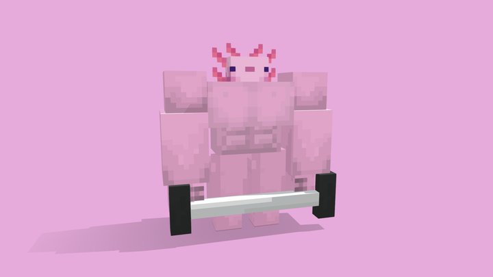 Buff Axolotl 3D Model