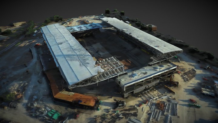 Stadium under construction | Drone 3D Scan – Modello 3D gratuito STL